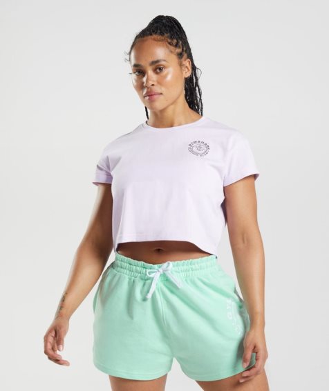 Women's Gymshark Legacy Cropped Tops Light Purple | CA A08N67